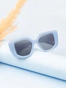 Ted Smith Ted Smith Women Grey Lens & Blue Cateye Sunglasses with UV Protected Lens