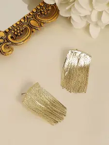 SOHI Gold-Plated Square Drop Earrings