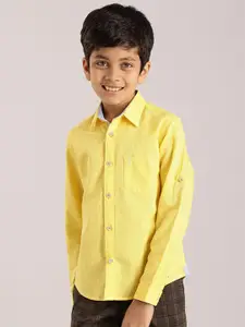 Indian Terrain Boys Classic Spread Collar Pure Cotton Casual Shirt