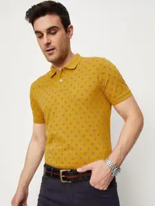 max Conversational Printed Polo Collar Cotton T-Shirt