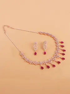 Mirana Rose Gold & Pink Rose Gold-Plated Layered Necklace