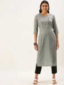 KALINI Ethnic Motifs Printed Regular Silk Kurta