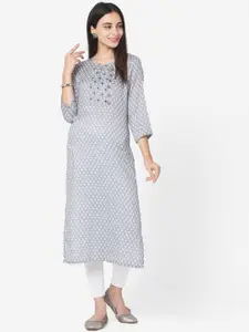 KALINI Ethnic Motifs Printed Regular Silk Kurta
