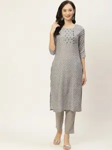 KALINI Ethnic Motifs Printed Regular Silk Kurta