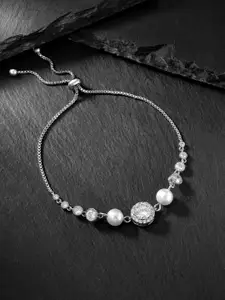 Peora Silver-Plated Cubic Zirconia Wraparound Bracelet