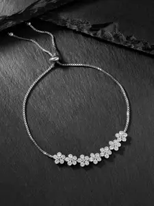 Peora Silver-Plated Cubic Zirconia Wraparound Bracelet