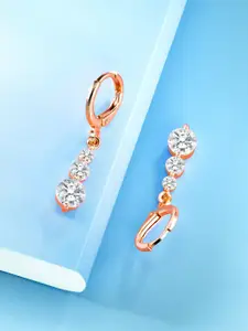 Peora Rose Gold-Plated Contemporary Drop Earrings