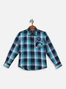 Monte Carlo Boys Tartan Checked Roll Up Sleeves Cotton Casual Shirt