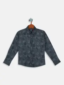 Monte Carlo Boys Abstract Printed Roll Up Sleeves Cotton Casual Shirt