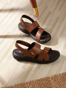 Red Chief Men Textured Leather Comfort Sandals