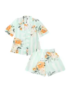Actuel Girls Printed Pure Cotton Top With Shorts