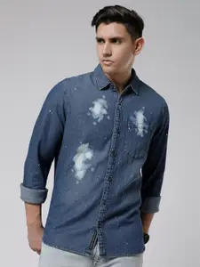 WROGN Standard Slim Fit Faded Twill Cotton Casual Shirt