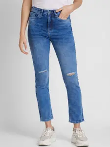 Being Human Women Slash Knee Light Fade Cotton Jeans