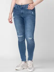 Being Human Women Mid-Rise Skinny Fit Mildly Distressed Light Fade Jeans