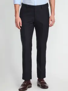 Arrow Men Checked Pattern Weave Wool Blend Trousers