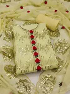 KALINI Embroidered Sequinned Unstitched Dress Material