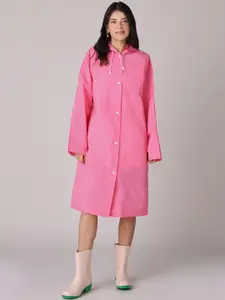 20Dresses Pink Hooded Knee Length Rain Jacket