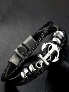 Fashion Frill Men Silver-Plated Wraparound Bracelet