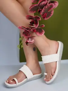 Shezone Textured One Toe Flats