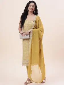 Meena Bazaar Ethnic Motifs Printed Unstitched Dress Material