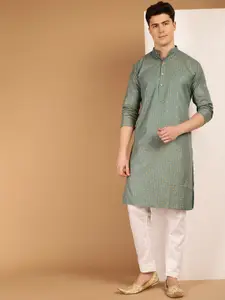 SOJANYA Ethnic Woven Design Cotton Linen Kurta