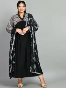 PrettyPlus by Desinoor.com Ethnic Motifs Printed Ethnic Dress With Dupatta