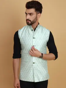 Vandnam Fabrics Men Printed Slim Fit Nehru Jackets