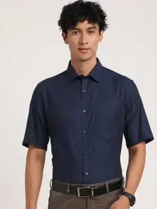 Turtle Textured Self Design Modern Pure Cotton Formal Shirt