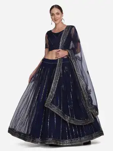 Atsevam Embroidered Sequinned Semi-Stitched Lehenga & Unstitched Blouse With Dupatta