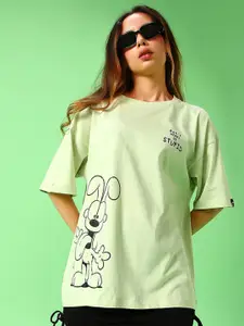 Bewakoof x Official Garfield Merchandise Be Stupid Typography Print Oversized T-shirt