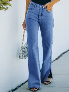 StyleCast Women Blue Mid-Rise Clean Look Slits Jeans