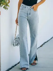 BoStreet Women Blue Mid-Rise Clean Look Slits Jeans