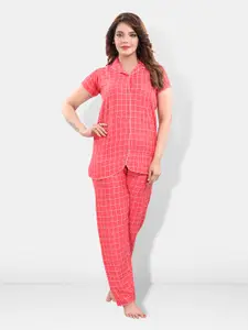 Be You Women Checked Night suit