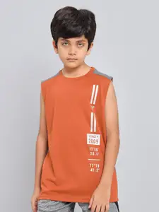 Technosport Boys Colourblocked Sleeveless Antimicrobial Slim Fit Sports T-Shirt