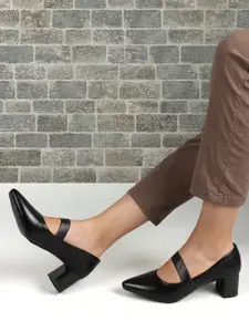 ELLE Pointed Toe Block Heel Mary Janes