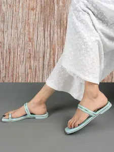 ELLE Striped One Toe Flats