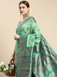 MOHEY Woven Design Floral Zari Art Silk Saree