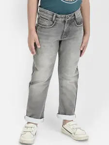 Crimsoune Club Boys Grey Slim Fit Clean Look Heavy Fade Stretchable Jeans