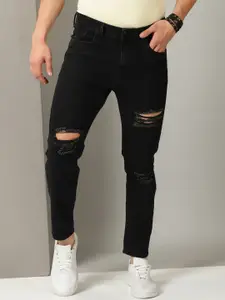 Old Grey Men Slim Fit Ripped Jeans