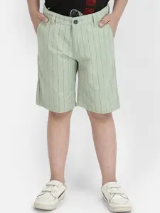 Crimsoune Club Boys Striped Slim Fit Pure Cotton Chino Shorts