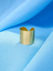 NVR Women Gold-plated Solid Adjustable Finger Ring