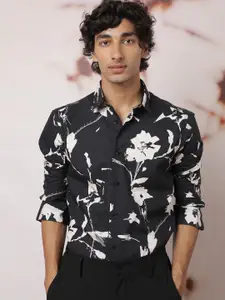 RARE RABBIT Men Sketcherr Slim Fit Floral Printed Cotton Formal Shirt