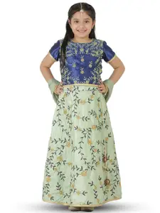 SmartRAHO Girls Embroidered Thread Work Ready to Wear Lehenga & Blouse With Dupatta