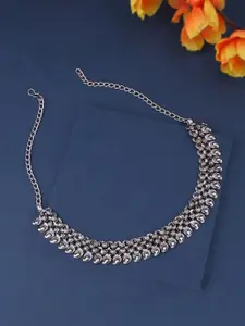 NVR Silver-Plated Oxidised Necklace