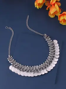 NVR Silver-Plated Oxidised Bohemian Necklace