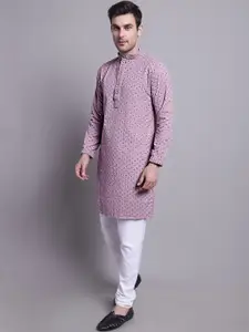 Jompers Embroidered Pure Cotton Kurta with Churidar
