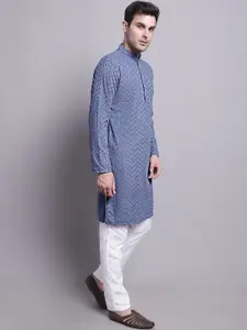 Jompers Embroidered Regular Sequined Pure Cotton Kurta with Churidar