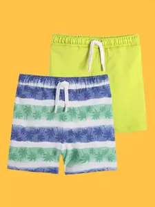 Anthrilo Boys Pack Of 2 Conversational Printed High-Rise Cotton Shorts