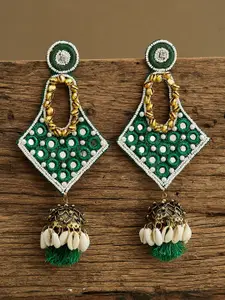 ATIBELLE Gold-Plated Contemporary Drop Earrings