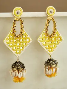 ATIBELLE Gold-Plated Contemporary Drop Earrings